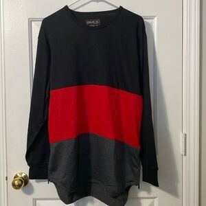 NWT Galaxy by Harvic Men's  Color Block Sweatshirt w/ Side Zips Size XL